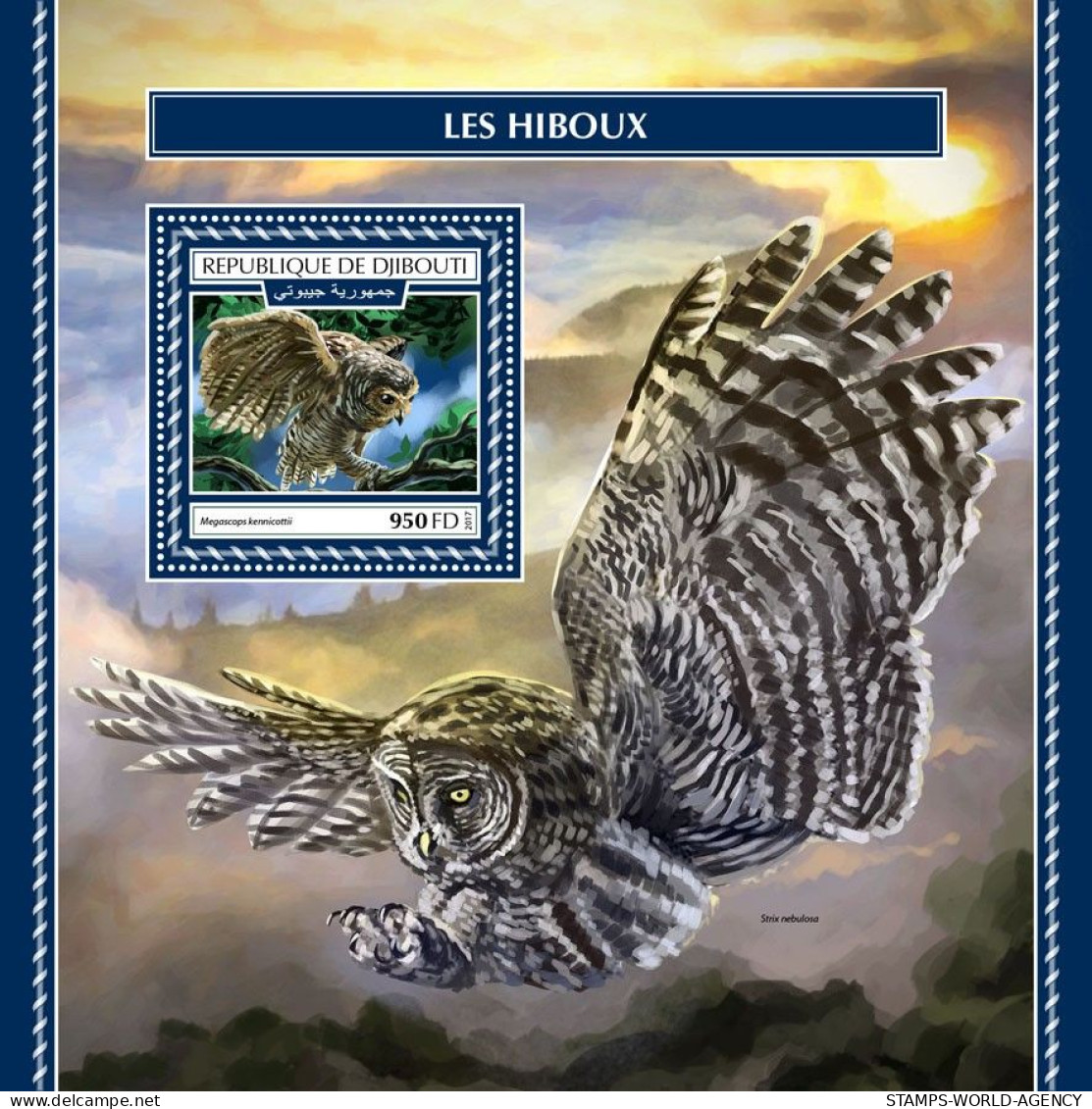 ( 250 25) - 2017- DJIBOUTI - OWLS                1V  MNH** - Hiboux & Chouettes