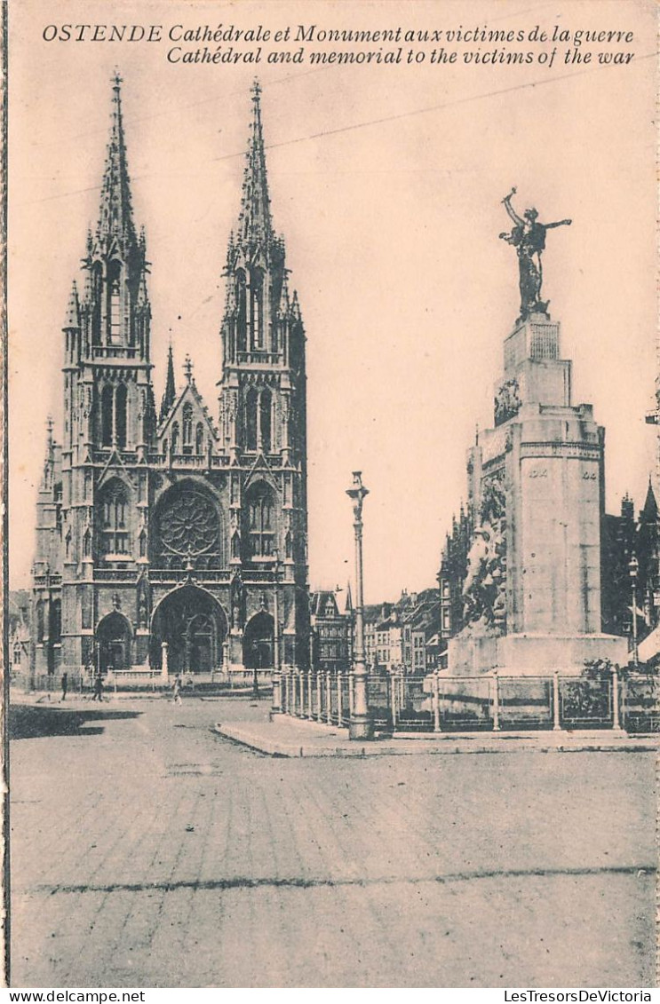 BELGIQUE - Ostende - Cathédrale Et Monument Aux Victimes De La Guerre - Vue Générale - Carte Postale Ancienne - Oostende