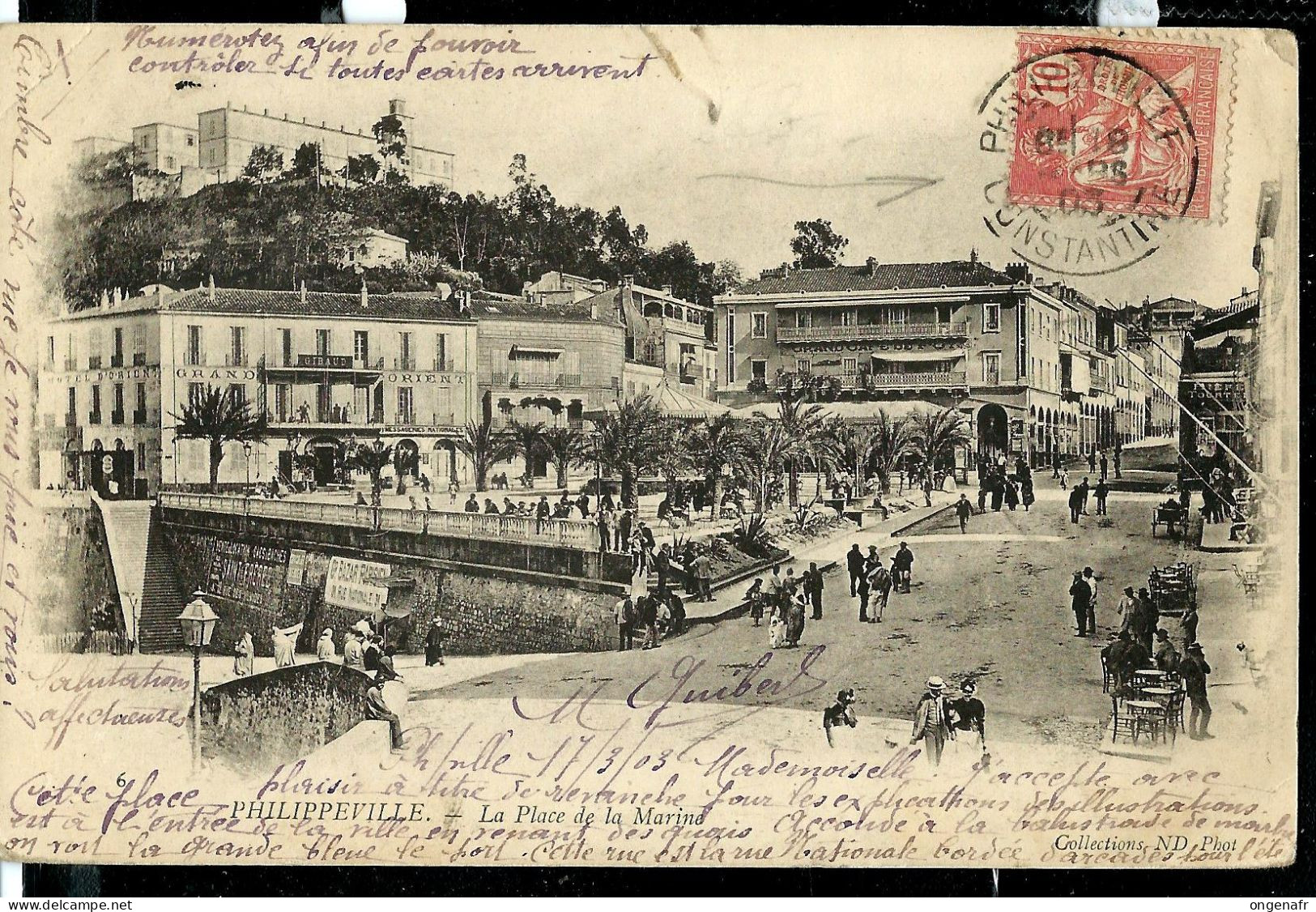 Philippeville : La Place De La Marine - Obl. 1903 - Other & Unclassified