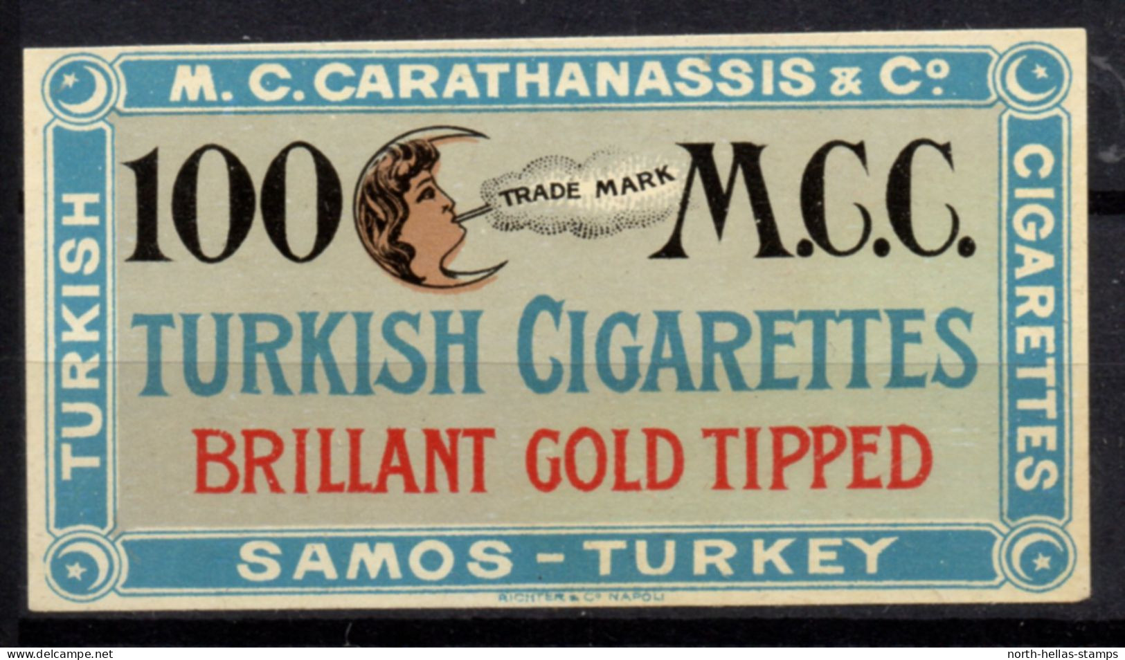 V004 Greece / Griechenland / Griekenland / Grecia / Grece 1888 SAMOS Cinderella / Vignette - Cigarette Label - Other & Unclassified