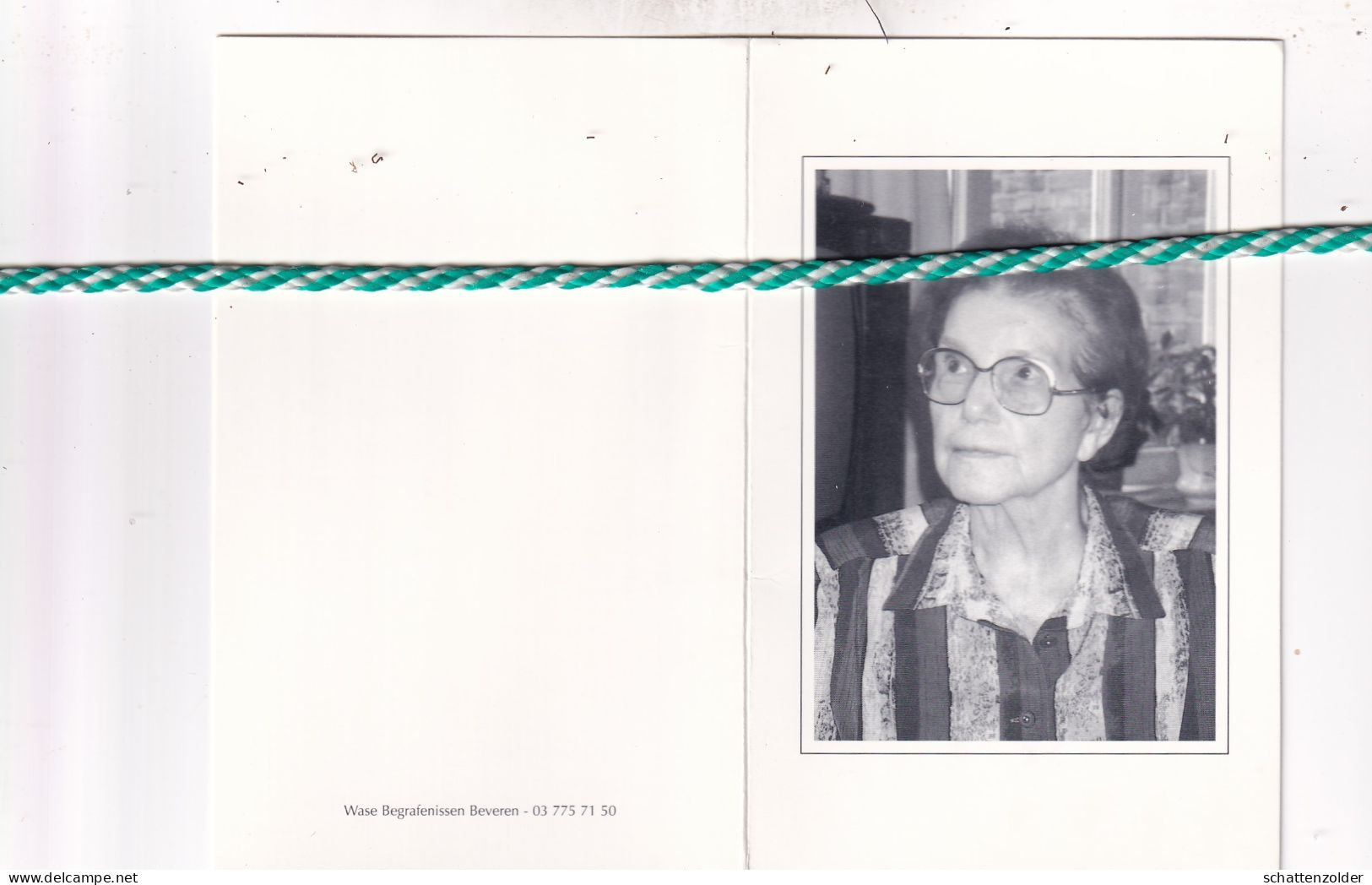 Adrienne Van Broeck-Van Dosselaer, Beveren 1915, 2001. Foto - Obituary Notices