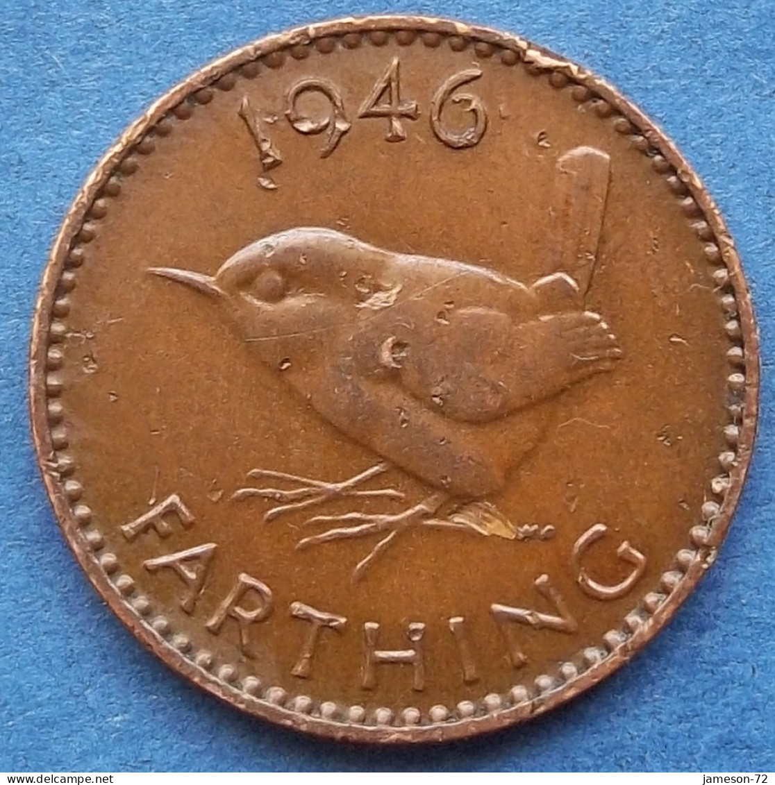 UK - 1 Farthing 1946 "wren" KM# 843 George VI (1936-52) Bronze - Edelweiss Coins - Autres & Non Classés