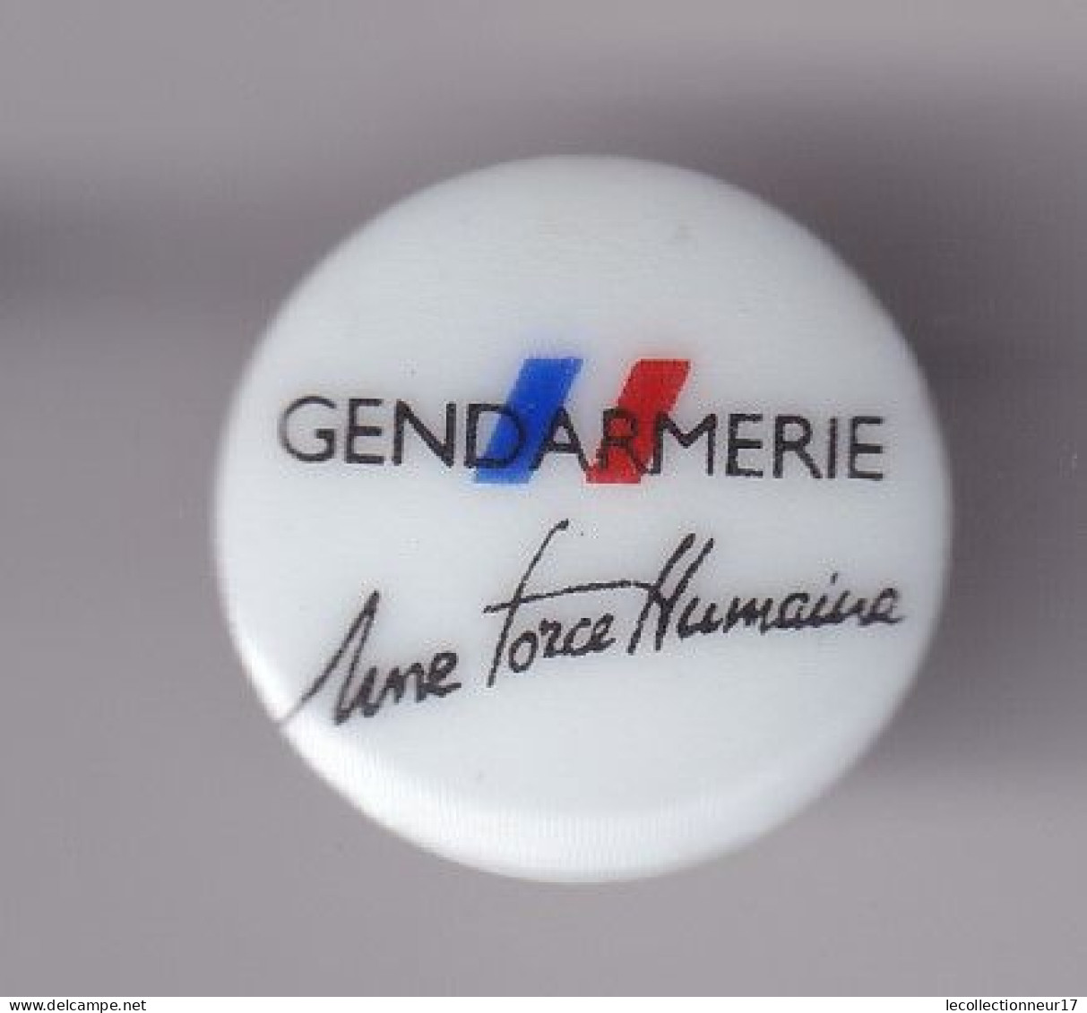 Pin's En Porcelaine Thosca Limoges Gendarmerie Une Force Humaine Réf 8485 - Armee