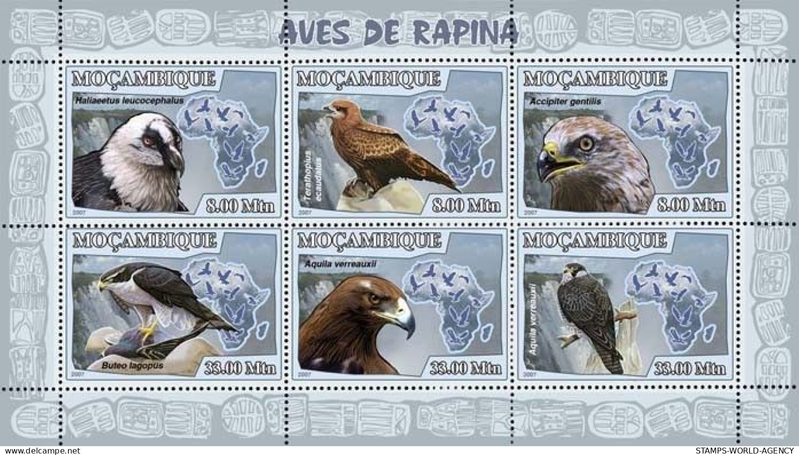 ( 250 34) - 2007- MOZAMBIQUE - BIRDS OF PREY                6V  MNH** - Arends & Roofvogels