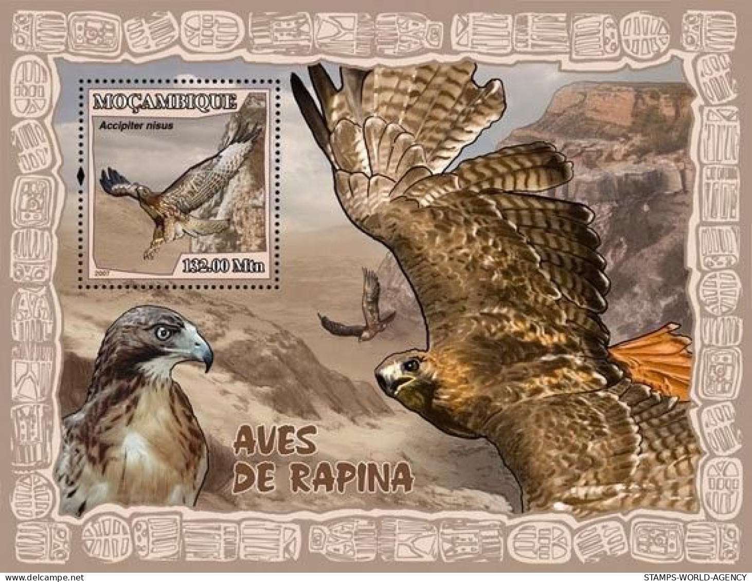 ( 250 35) - 2007- MOZAMBIQUE - BIRDS OF PREY                1V  MNH** - Eagles & Birds Of Prey
