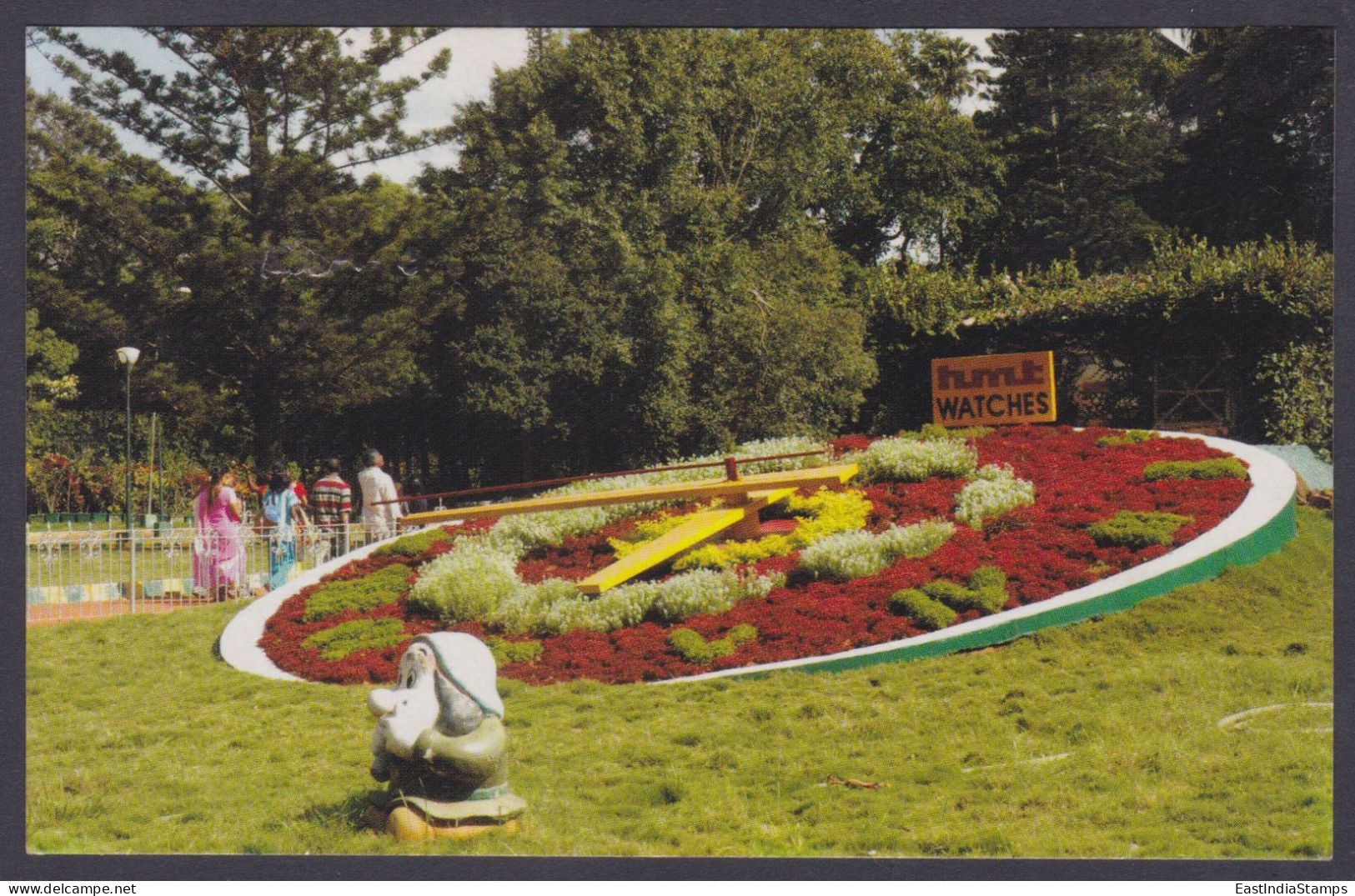 Inde India Mint Unused Postcard Floral Clock, Lal Bagh, Bangalore, Flower, Flowers, Flora, Garden Gnome - Inde