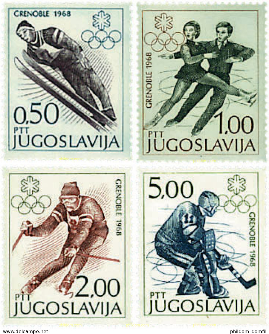 71151 MNH YUGOSLAVIA 1968 10 JUEGOS OLIMPICOS INVIERNO GRENOBLE 1968 - Unused Stamps