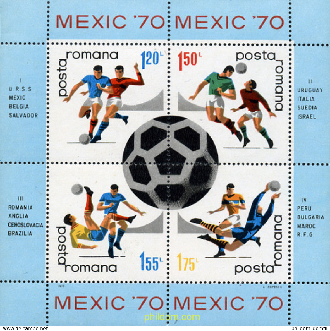 61946 MNH RUMANIA 1970 COPA DEL MUNDO DE FUTBOL. MEXICO-70 - Autres & Non Classés