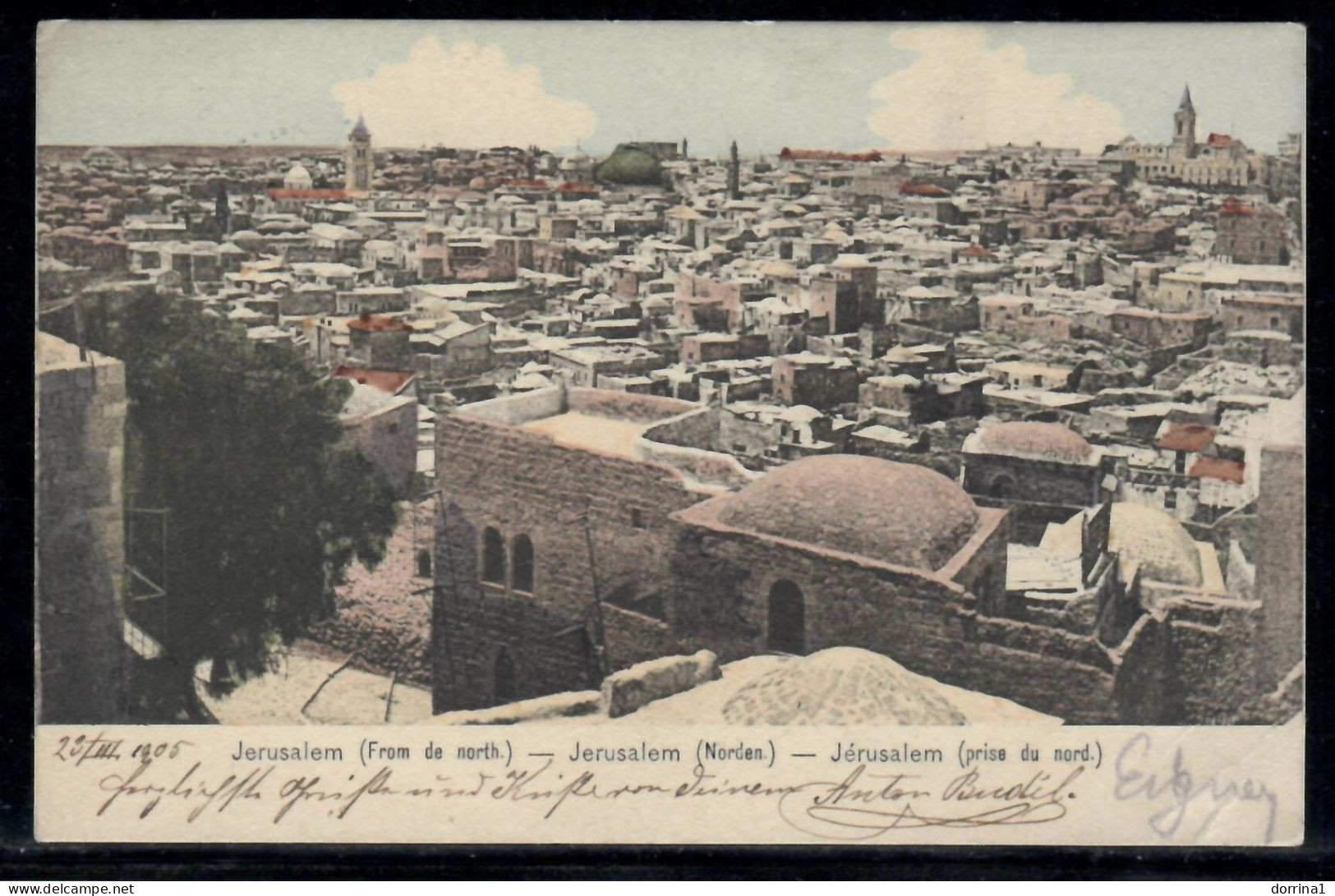 Jerusalem 1905 Austria Levant Post In Palestine Postcard - Antoine Sfeir No. 7 - Israel