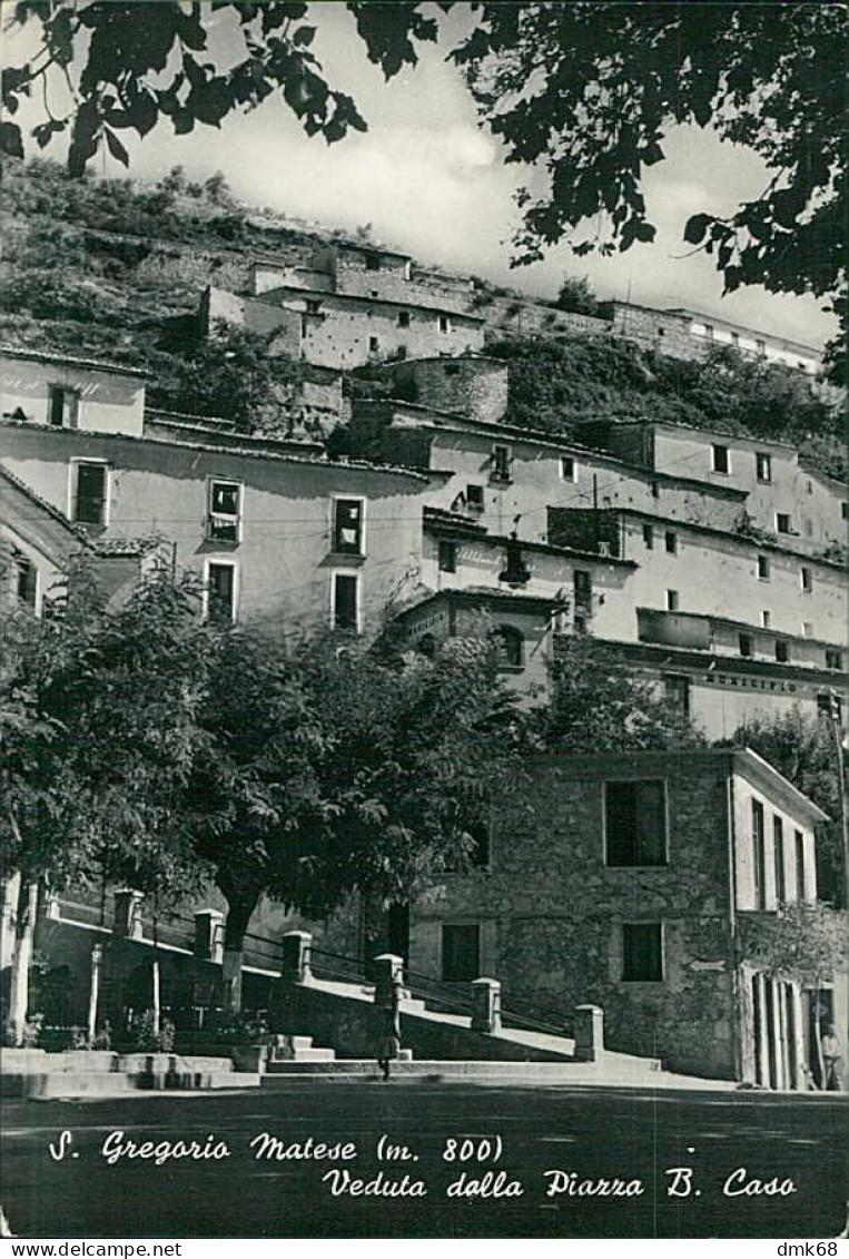 SAN GREGORIO MATESE ( CASERTA ) VEDUTA DALLA PIAZZA B. CASO - FOTO GI-PA - SPEDITA 1956 (20622) - Caserta