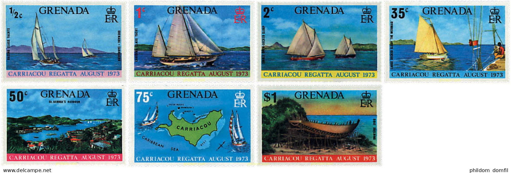 89848 MNH GRANADA 1973 REGATAS DE CARRIACOU - Grenada (...-1974)