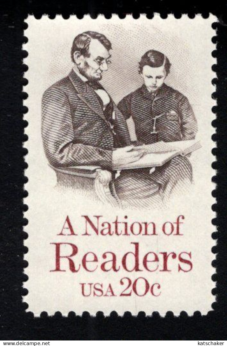 200891364 1984 SCOTT 2106 (XX) POSTFRIS MINT NEVER HINGED  - NATION OF READERS ABRAHAM LINCOLN READING TO SON - Neufs