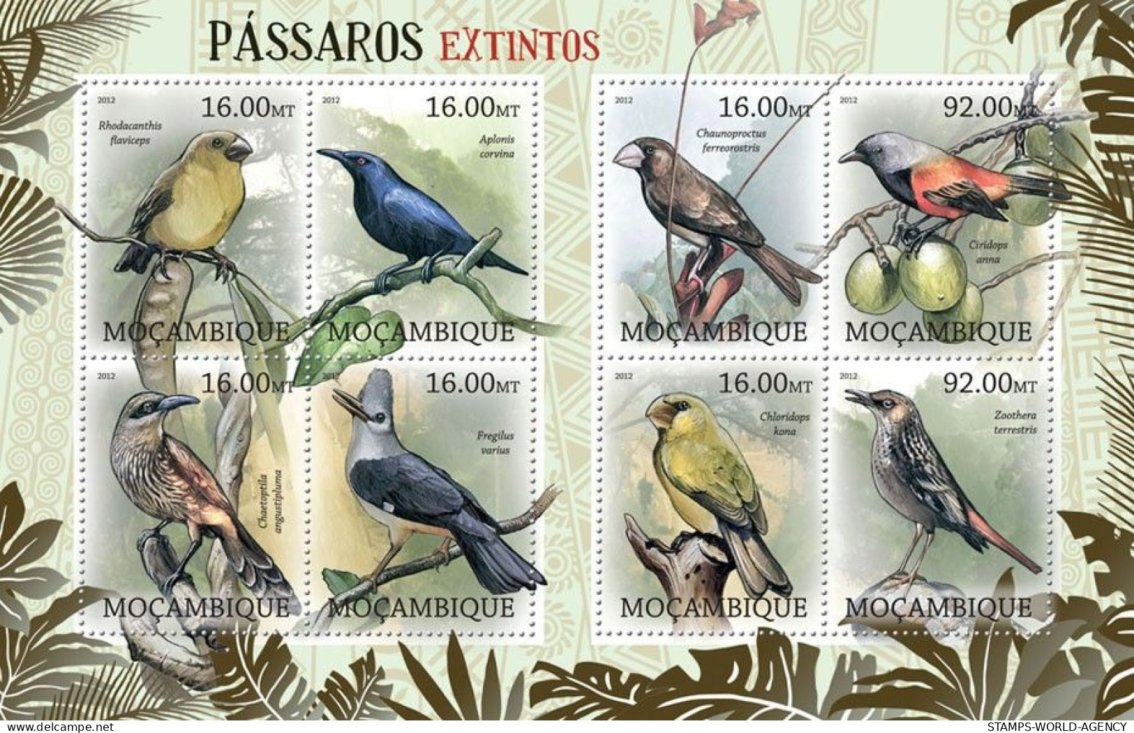 ( 250 38) - 2007- MOZAMBIQUE - BIRDS                8V  MNH** - Songbirds & Tree Dwellers