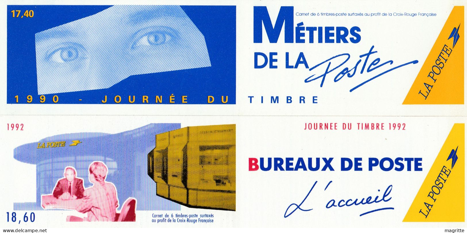France Lot De 22 Couvertures De Carnets Vides (sans Timbres) Croix Rouge Personnages Empty Booklet Covers (no Stamps) - Autres & Non Classés