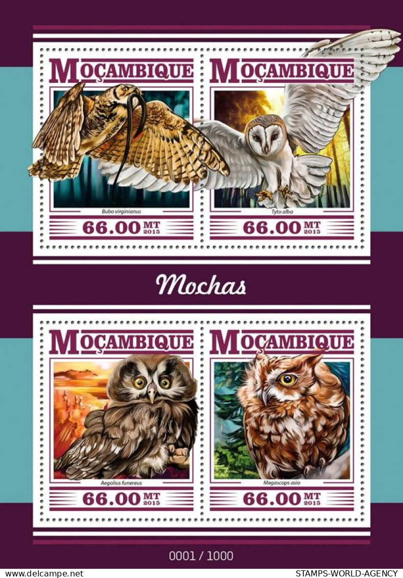 ( 250 40) - 2015- MOZAMBIQUE - OWLS                1V  MNH** - Owls