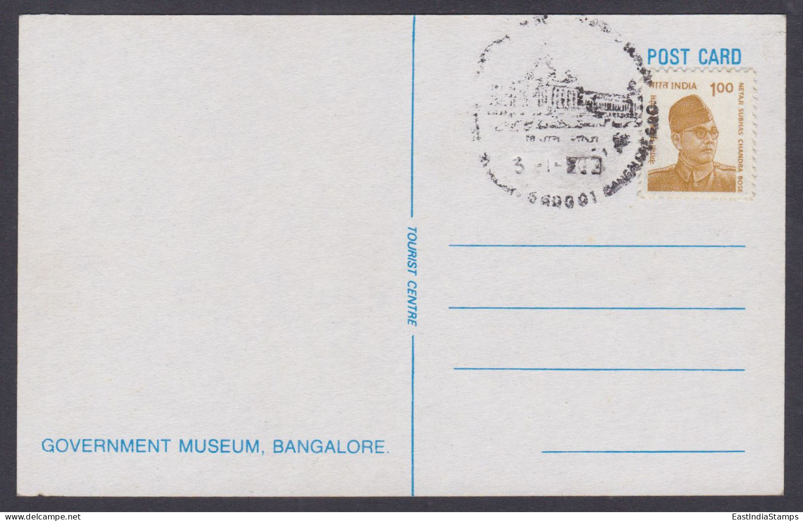 Inde India Pictorial Postmark Postcard Government Museum, Bangalore - Autres & Non Classés