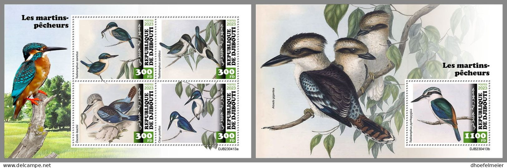 DJIBOUTI 2023 MNH Kingfishers Eisvögel M/S+S/S – OFFICIAL ISSUE – DHQ2420 - Andere & Zonder Classificatie