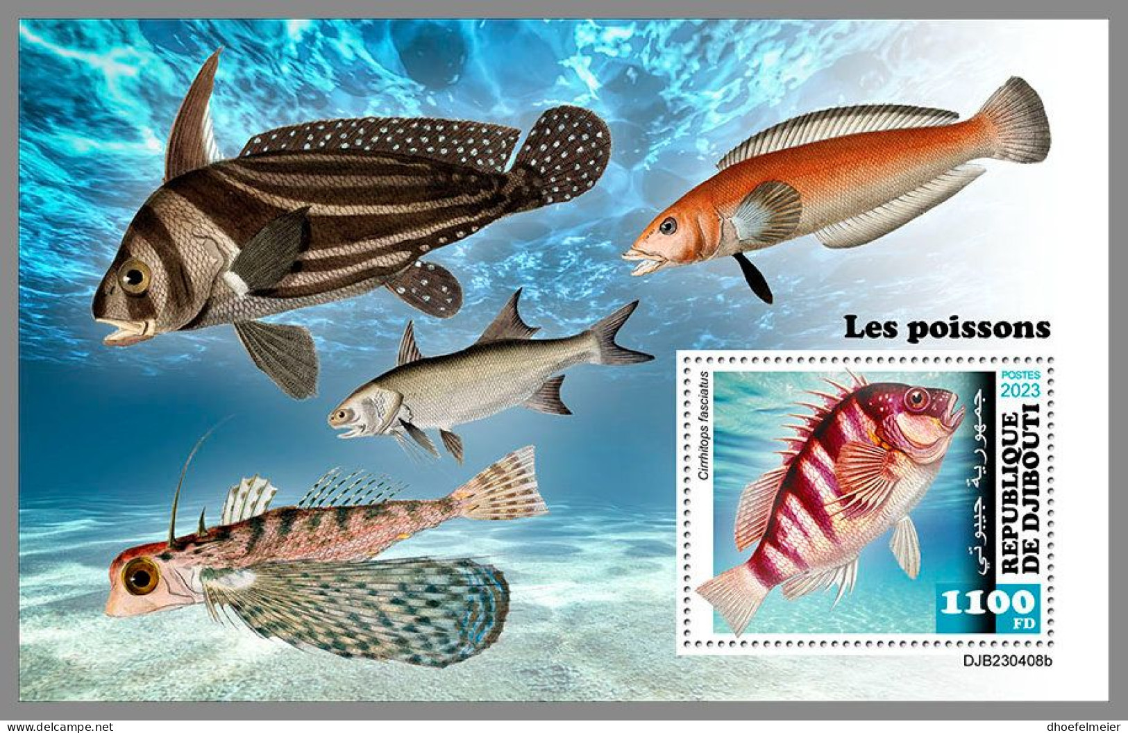 DJIBOUTI 2023 MNH Fishes Fische S/S – OFFICIAL ISSUE – DHQ2420 - Fische