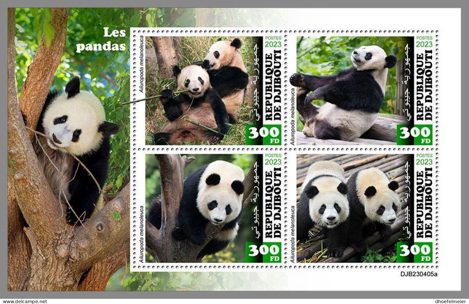 DJIBOUTI 2023 MNH Pandas Bears Bären M/S – OFFICIAL ISSUE – DHQ2420 - Osos