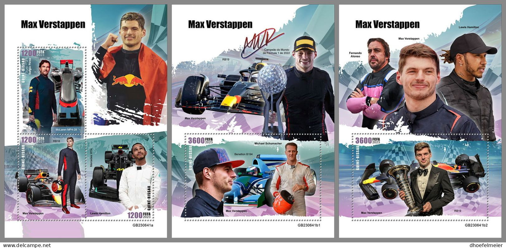 GUINEA-BISSAU 2023 MNH Max Verstappen Formula 1 Formel 1 M/S+2S/S – OFFICIAL ISSUE – DHQ2420 - Auto's