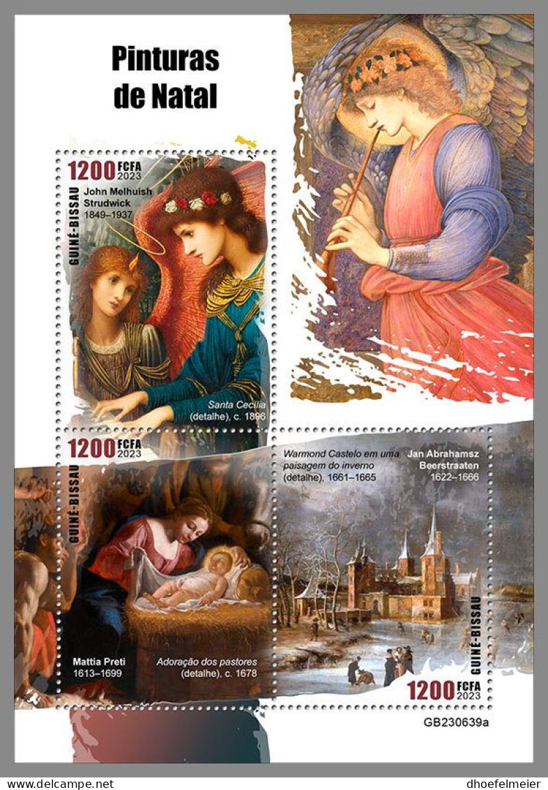 GUINEA-BISSAU 2023 MNH Christmas Paintings Weihnachtsgemälde M/S – OFFICIAL ISSUE – DHQ2420 - Religieux