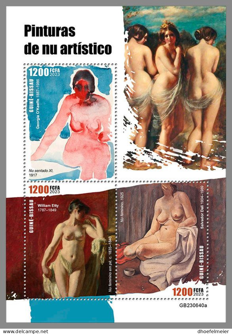 GUINEA-BISSAU 2023 MNH Nude Paintings Aktgemälde M/S – OFFICIAL ISSUE – DHQ2420 - Nudes