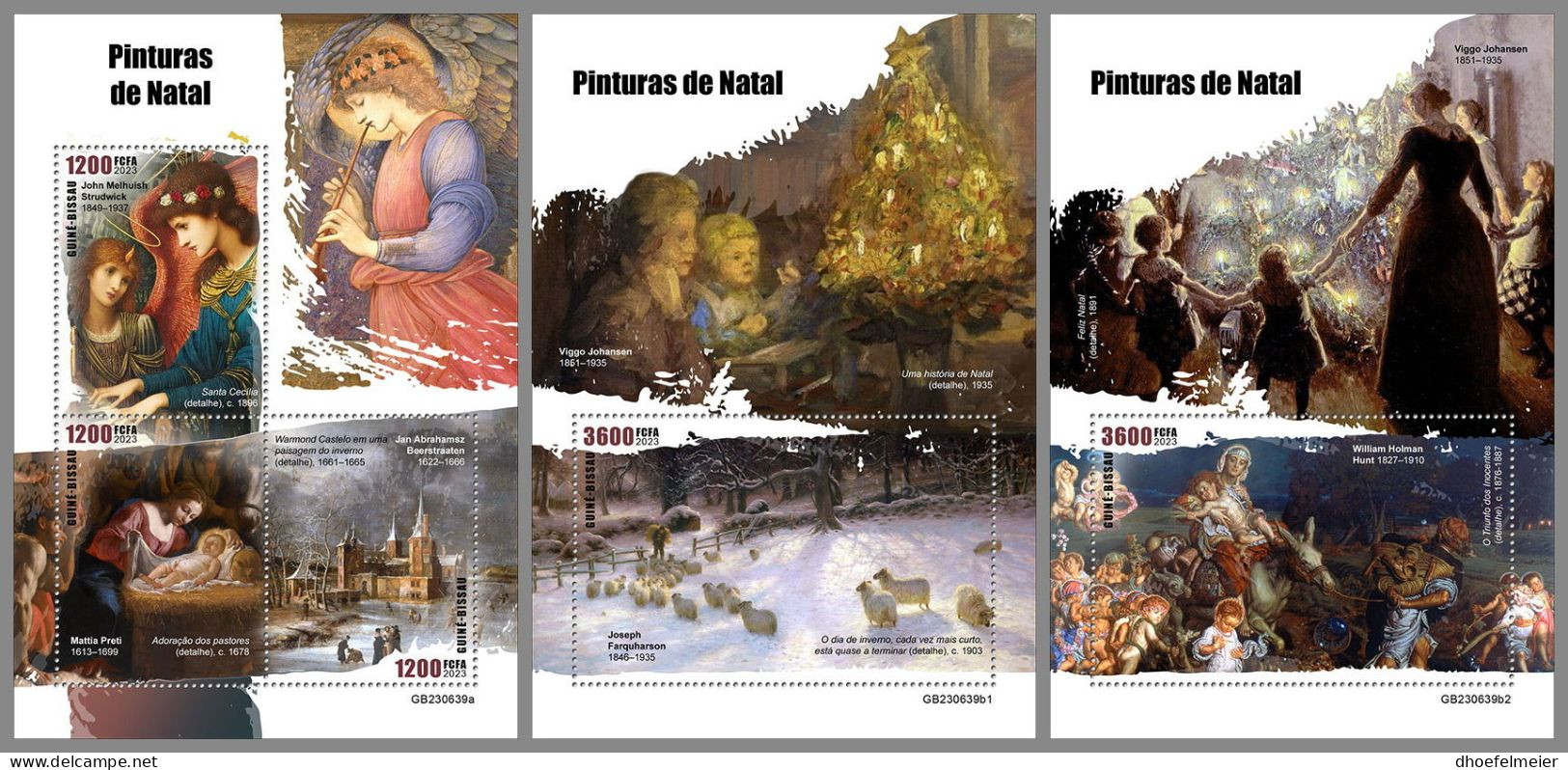 GUINEA-BISSAU 2023 MNH Christmas Paintings Weihnachtsgemälde M/S+2S/S – OFFICIAL ISSUE – DHQ2420 - Religion