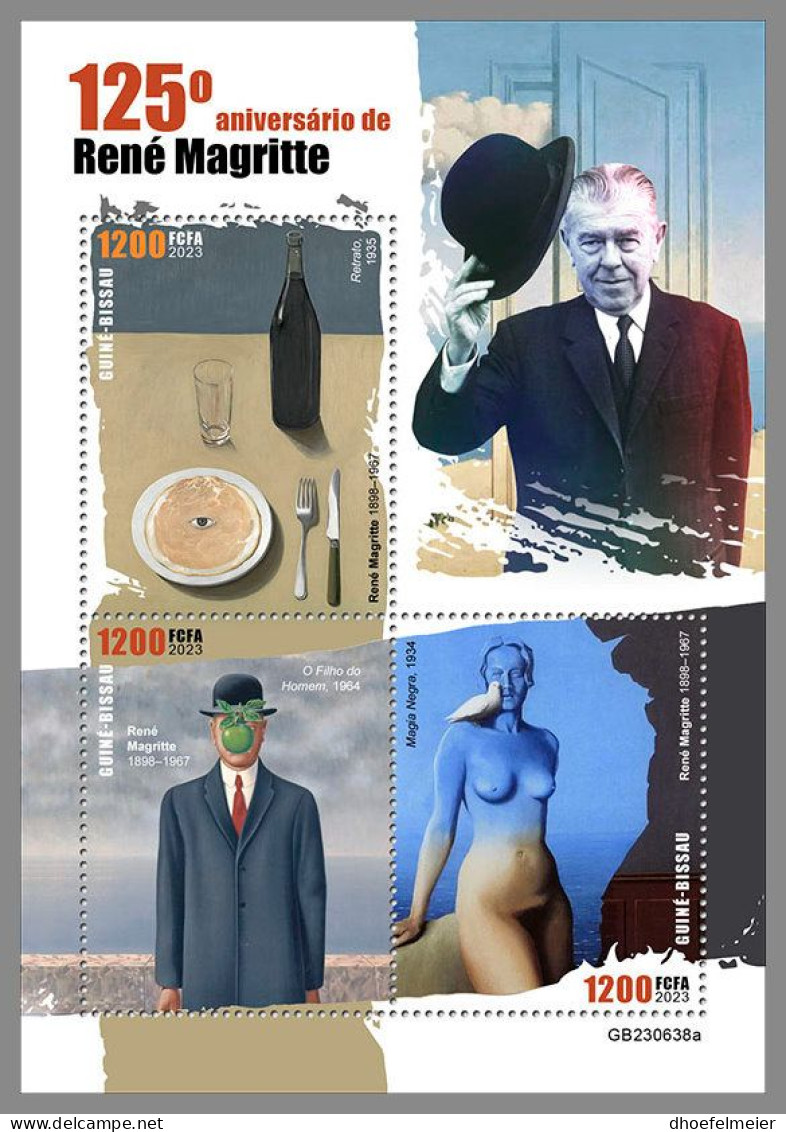 GUINEA-BISSAU 2023 MNH René Magritte Paintings Gemälde M/S – OFFICIAL ISSUE – DHQ2420 - Other & Unclassified
