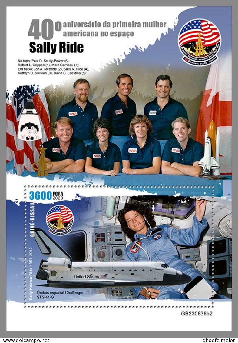 GUINEA-BISSAU 2023 MNH Sally Ride Woman In Space Raumfahrt S/S II – OFFICIAL ISSUE – DHQ2420 - Africa
