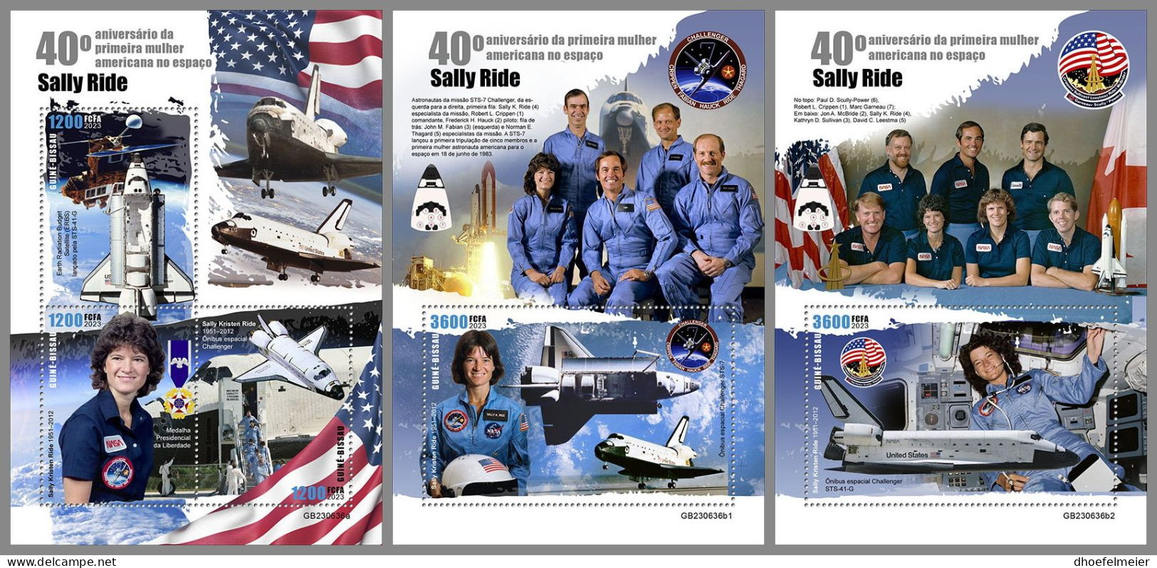 GUINEA-BISSAU 2023 MNH Sally Ride Woman In Space Raumfahrt M/S+2S/S – OFFICIAL ISSUE – DHQ2420 - Afrika