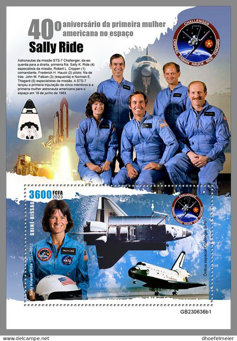 GUINEA-BISSAU 2023 MNH Sally Ride Woman In Space Raumfahrt S/S I – OFFICIAL ISSUE – DHQ2420 - Afrique