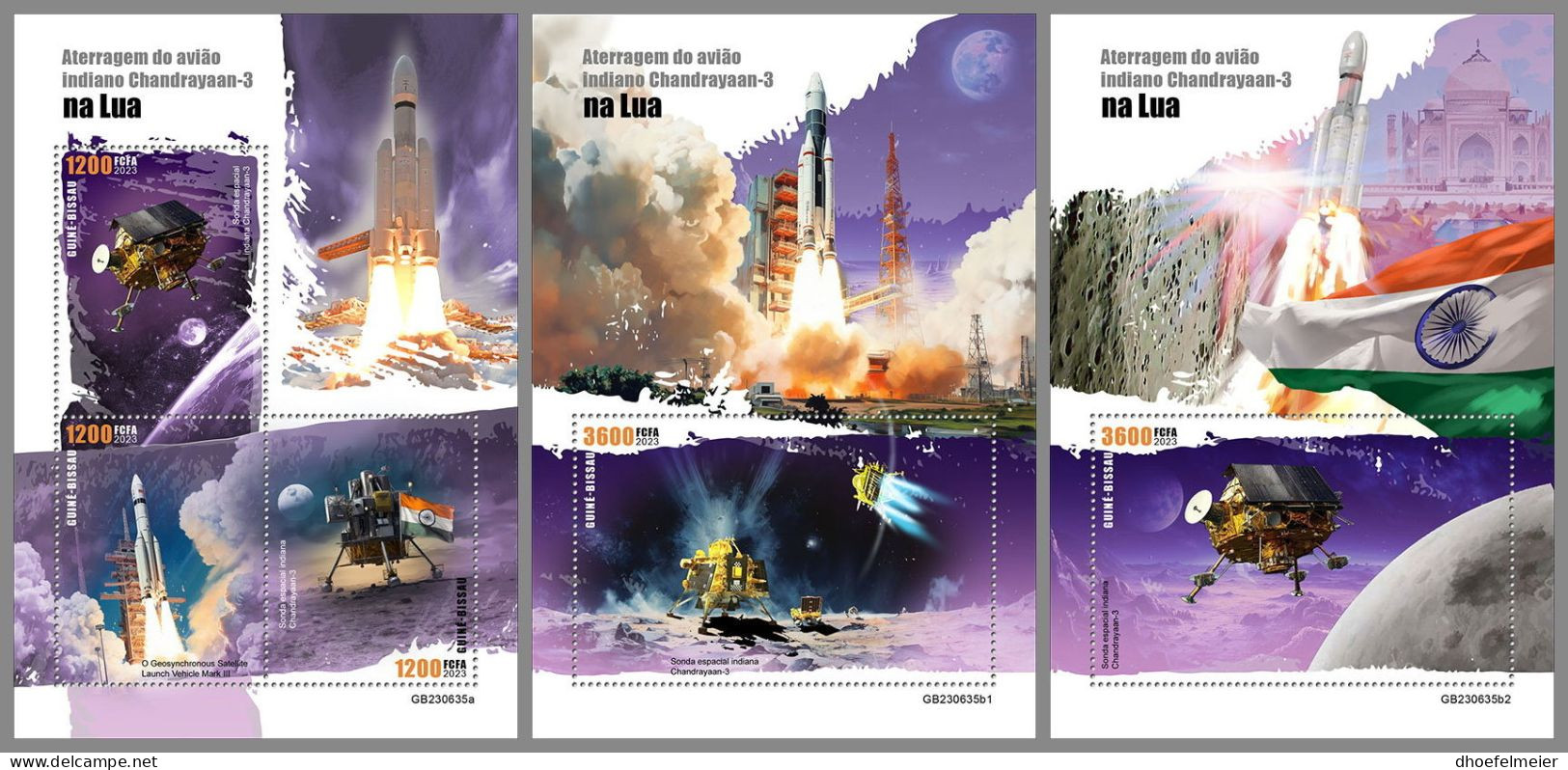 GUINEA-BISSAU 2023 MNH Indian Chandrayaan-3 Space Raumfahrt M/S+2S/S – OFFICIAL ISSUE – DHQ2420 - Afrique