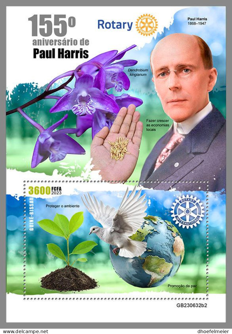 GUINEA-BISSAU 2023 MNH Paul Harris Rotary Club S/S II – OFFICIAL ISSUE – DHQ2420 - Rotary, Club Leones