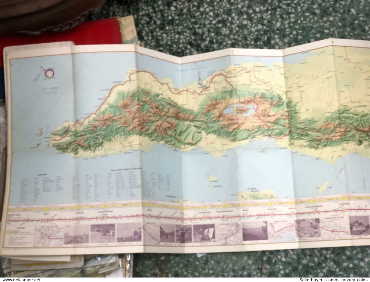 world maps old-ASIAN HIGHWAY ROUTE MAP INDONESI before 1975-1 pcs