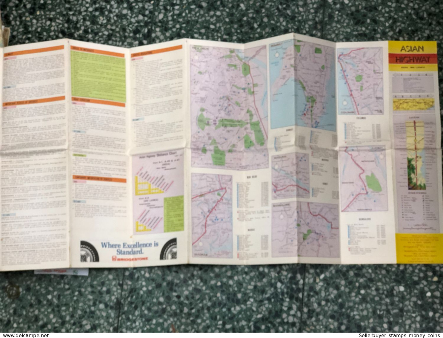 world maps old-ASIAN HIGHWAY ROUTE MAP INDONESI before 1975-1 pcs