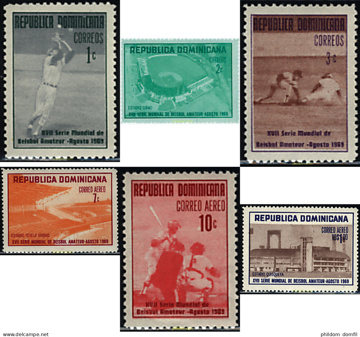 40683 MNH DOMINICANA 1969 CAMPEONATO DEL MUNDO DE BEISBOL - Dominikanische Rep.