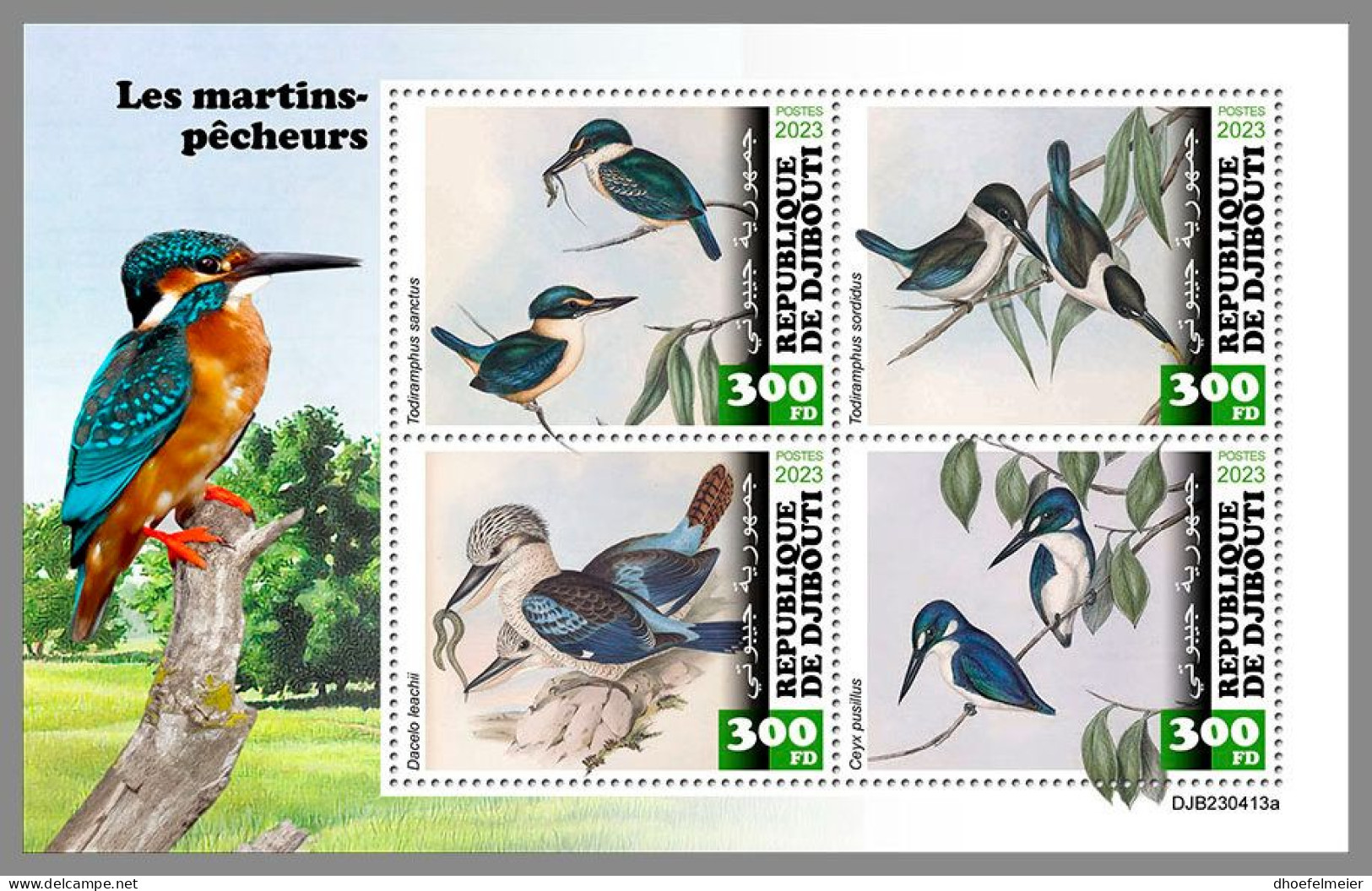 DJIBOUTI 2023 MNH Kingfishers Eisvögel M/S – IMPERFORATED – DHQ2420 - Autres & Non Classés