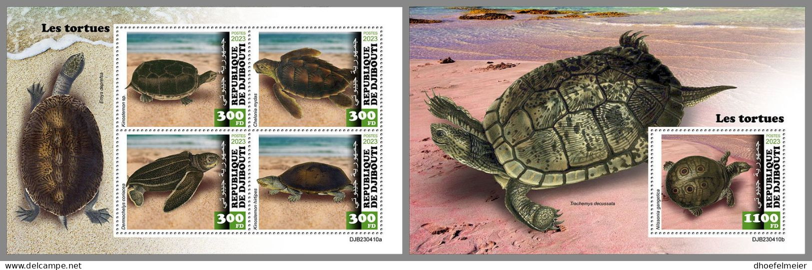 DJIBOUTI 2023 MNH Turtles Schildkröten M/S+S/S – IMPERFORATED – DHQ2420 - Schildkröten