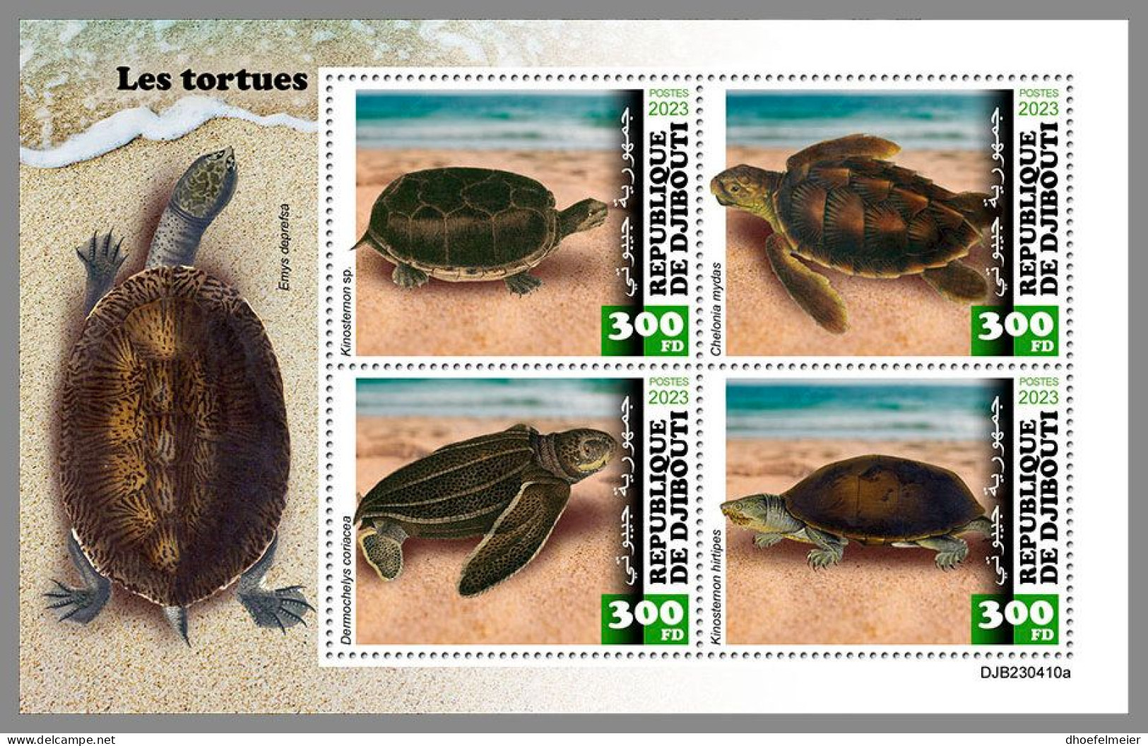 DJIBOUTI 2023 MNH Turtles Schildkröten M/S – IMPERFORATED – DHQ2420 - Tortues