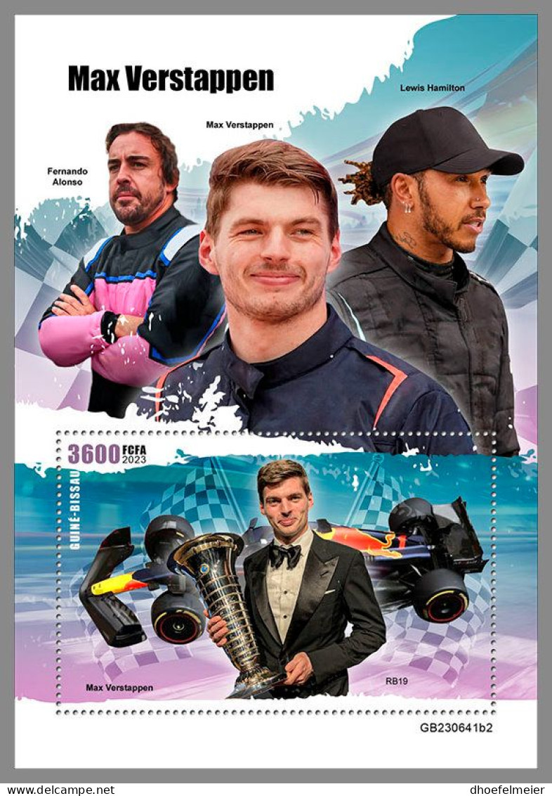 GUINEA-BISSAU 2023 MNH Max Verstappen Formula 1 Formel 1 S/S II – IMPERFORATED – DHQ2420 - Auto's