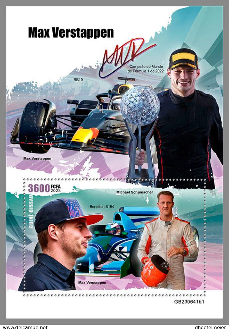 GUINEA-BISSAU 2023 MNH Max Verstappen Formula 1 Formel 1 S/S I – IMPERFORATED – DHQ2420 - Auto's