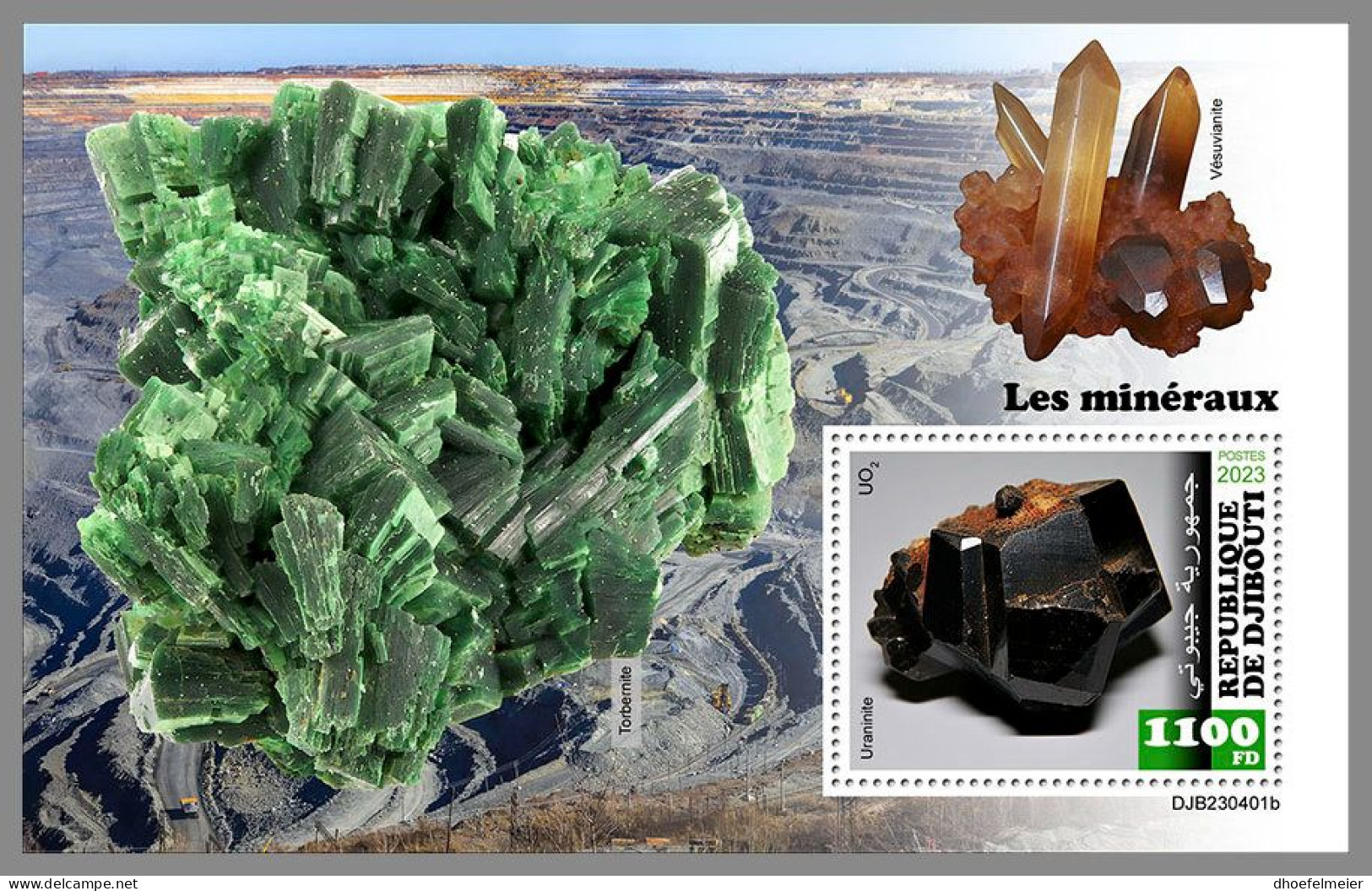 DJIBOUTI 2023 MNH Minerals Mineralien S/S – IMPERFORATED – DHQ2420 - Minerales