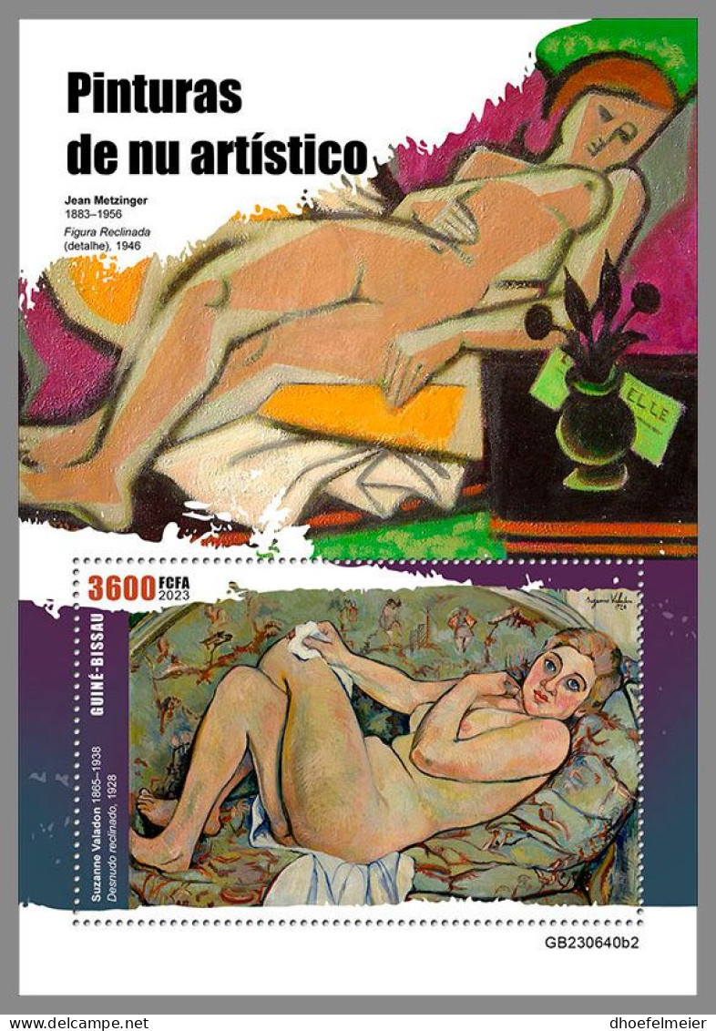 GUINEA-BISSAU 2023 MNH Nude Paintings Aktgemälde S/S II – IMPERFORATED – DHQ2420 - Aktmalerei