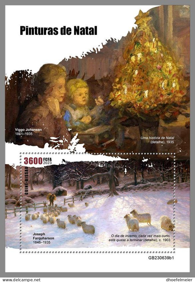 GUINEA-BISSAU 2023 MNH Christmas Paintings Weihnachtsgemälde S/S I – IMPERFORATED – DHQ2420 - Religion