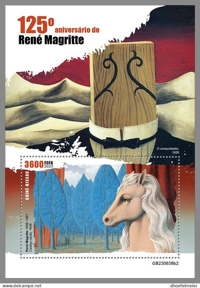 GUINEA-BISSAU 2023 MNH René Magritte Paintings Gemälde S/S II – IMPERFORATED – DHQ2420 - Autres & Non Classés