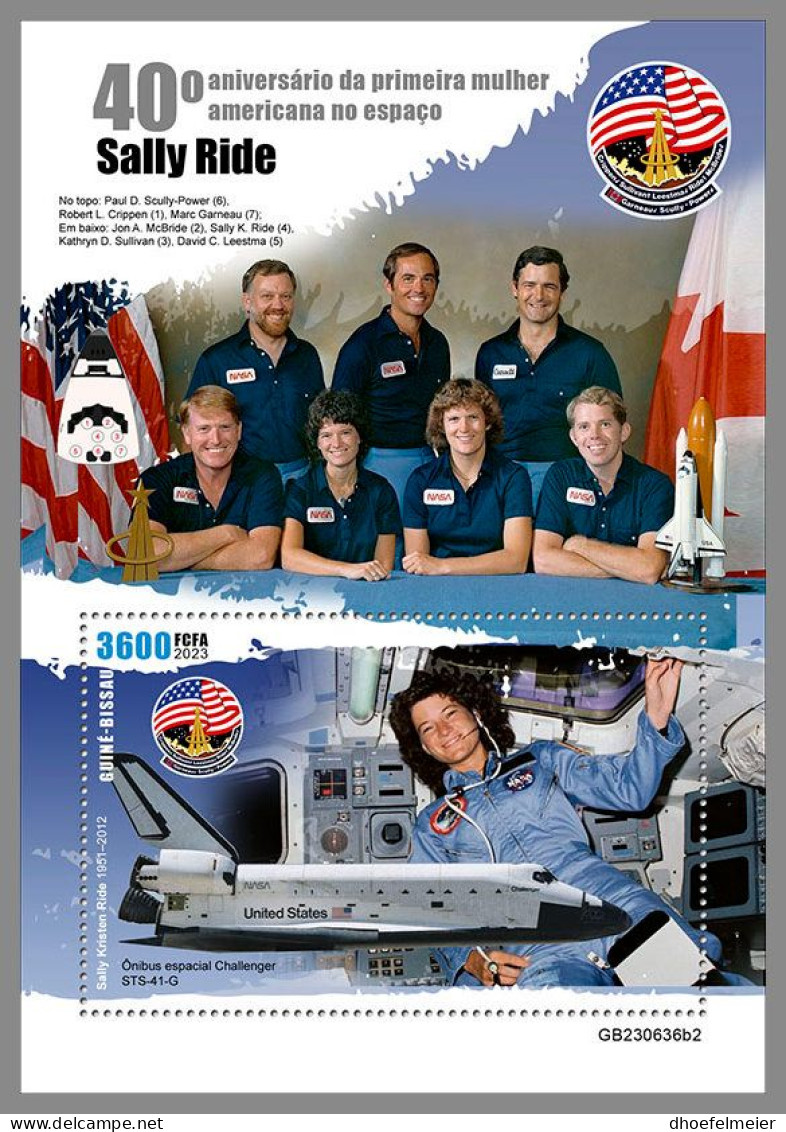 GUINEA-BISSAU 2023 MNH Sally Ride Woman In Space Raumfahrt S/S II – IMPERFORATED – DHQ2420 - Afrique