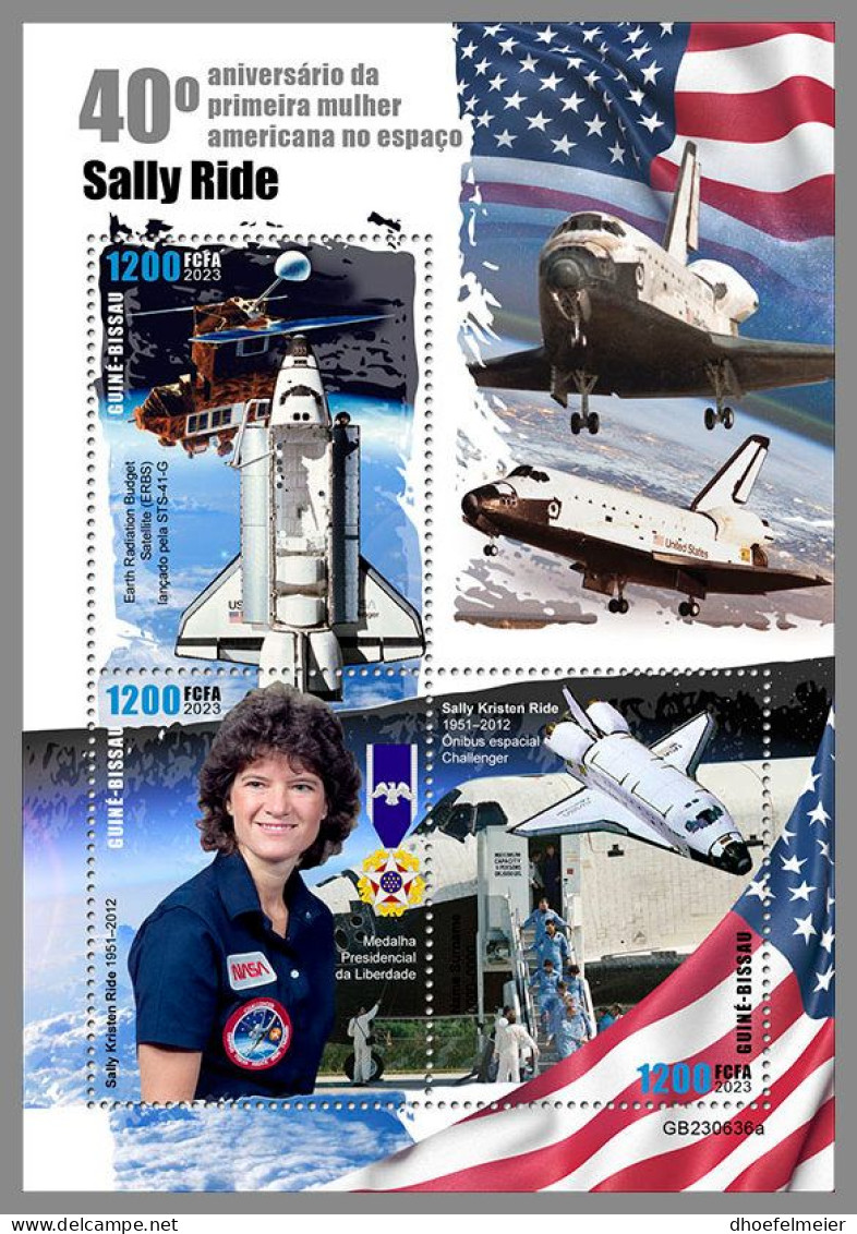 GUINEA-BISSAU 2023 MNH Sally Ride Woman In Space Raumfahrt M/S – IMPERFORATED – DHQ2420 - Afrique