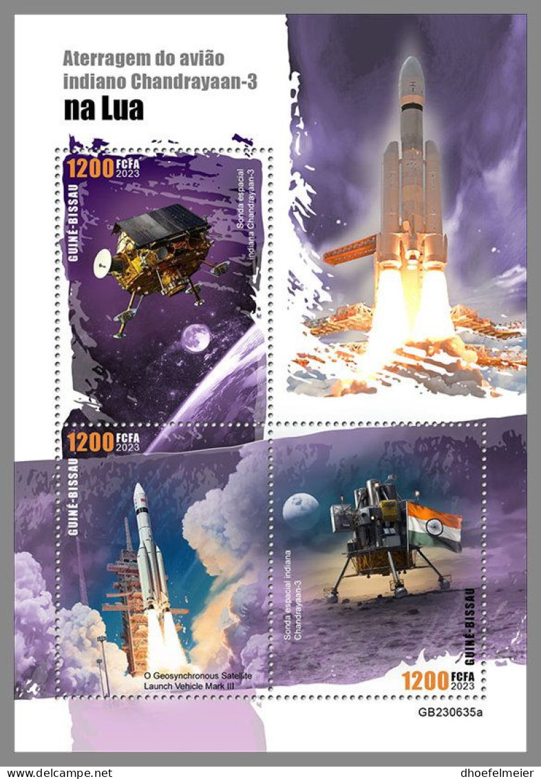 GUINEA-BISSAU 2023 MNH Indian Chandrayaan-3 Space Raumfahrt M/S – IMPERFORATED – DHQ2420 - Afrika