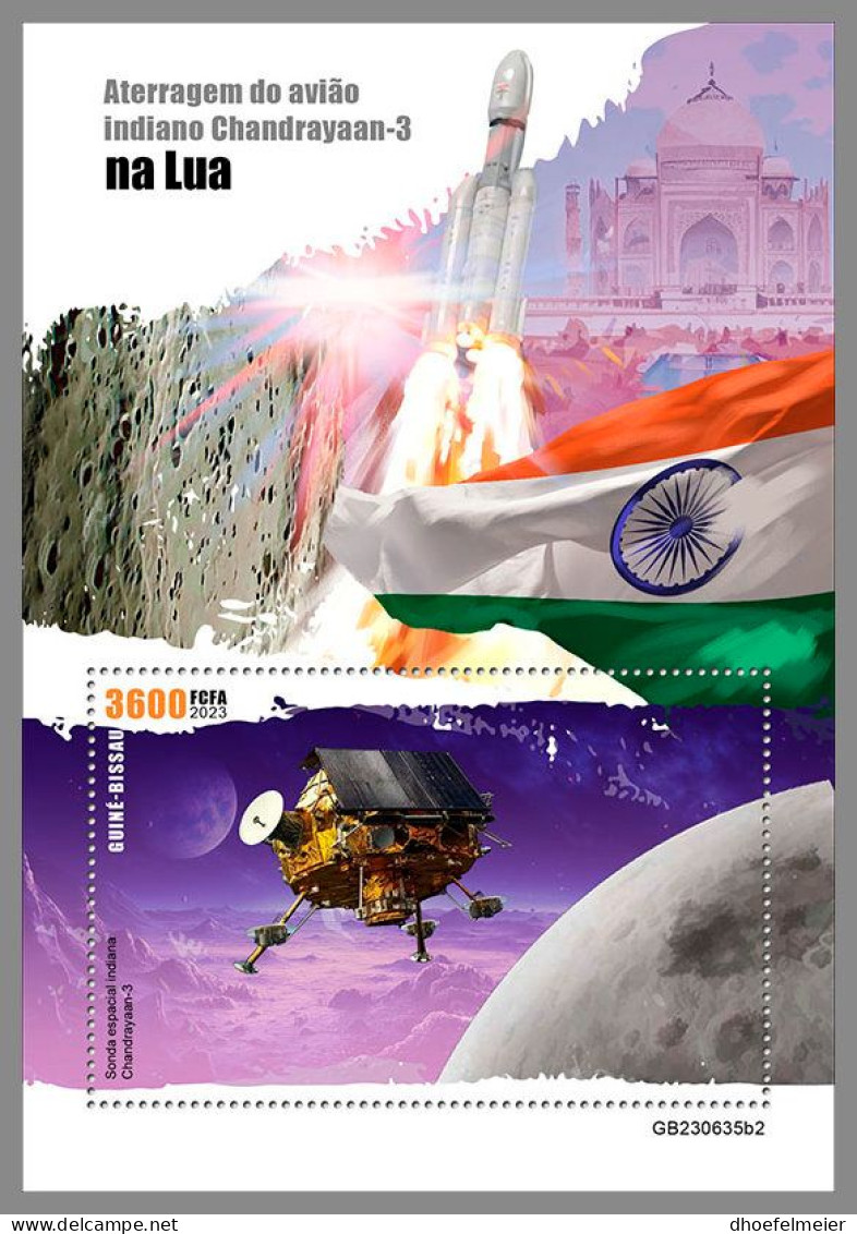 GUINEA-BISSAU 2023 MNH Indian Chandrayaan-3 Space Raumfahrt S/S II – IMPERFORATED – DHQ2420 - Afrique