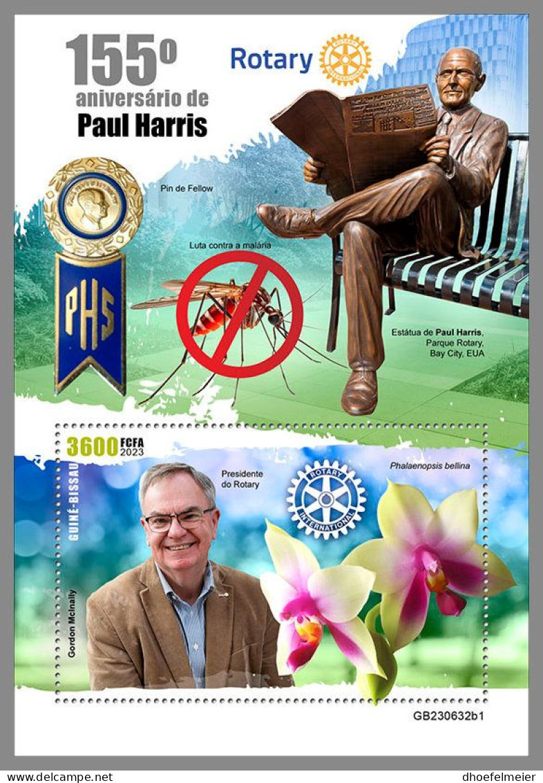 GUINEA-BISSAU 2023 MNH Paul Harris Rotary Club S/S I – IMPERFORATED – DHQ2420 - Rotary, Lions Club